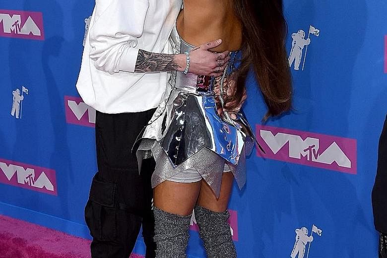 Pete Davidson and Ariana Grande at the MTV Video Music Awards in August.