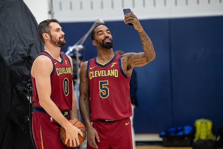 Cleveland forward Kevin Love (left, with J. R. Smith), signed a $165.2 million four-year extension to his contract in July.