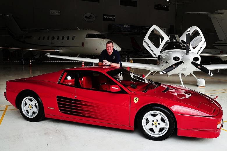Mr Jan Ralph bought the Ferrari Testarossa last year after seeing it advertised on used-car portal sgCarMart. The multi-hyphenate entrepreneur is also an avid recreational pilot and enjoys flying the Cirrus SR22 Generation 6 light aircraft (above) to Mala