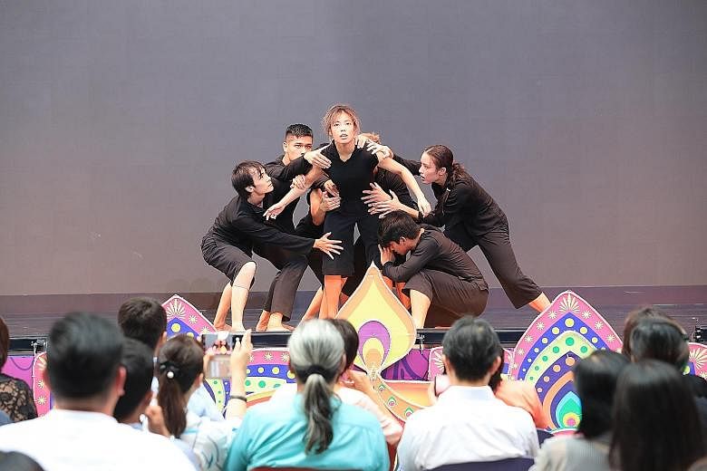 A dance performance at the launch of the National Arts Council's Our SG Arts Plan at Our Tampines Hub yesterday.