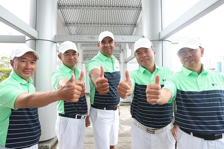 From left: Ricky Huang, Teo Hock Guan, Samir Bedi, Patrick Low and Ong Siew Yong will be representing Singapore in the World Amateur Golfers Championship World Finals across the Causeway this week.