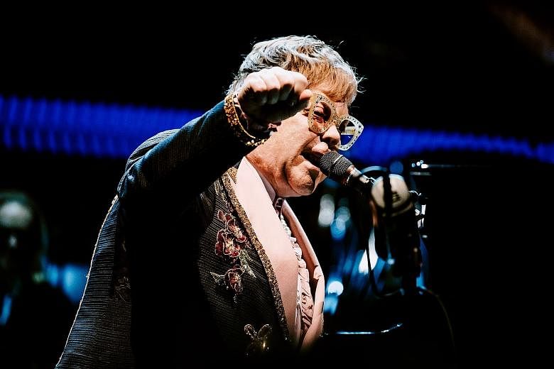 Singer Elton John performing at Madison Square Garden in New York last Thursday night.