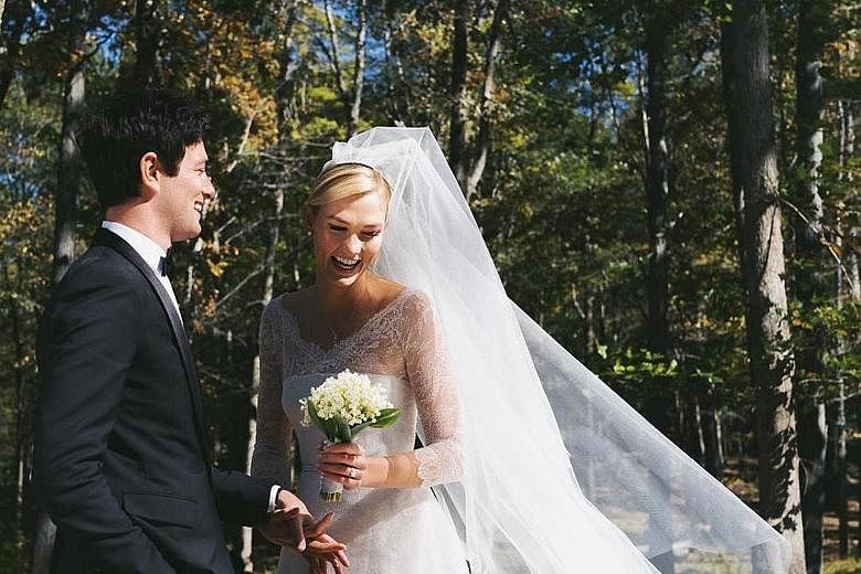 Runway supermodel Karlie Kloss has walked down the aisle with Mr Joshua Kushner (both above). The couple got married last Thursday in a simple ceremony in upstate New York. The groom, 33, whose brother, Jared, is married to United States President Do