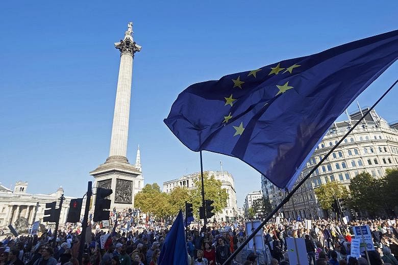 Britons dreading life outside the European Union gathered from all corners of the United Kingdom in London last Saturday to try to stop their country's looming break-up with the world's biggest trading bloc.