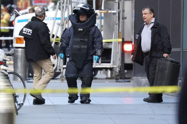 The New York Police Department bomb squad was deployed at the Time Warner Centre in Manhattan yesterday after a suspicious package was found inside the CNN headquarters in New York. The news network evacuated its offices. The incident comes on the he
