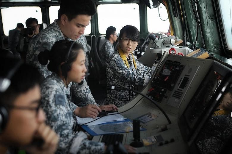 Captain Angela Toh, an assistant navigations officer on the RSS Stalwart, says she felt proud when she saw the confidence other navies had in Singapore during the manoeuvring segment.