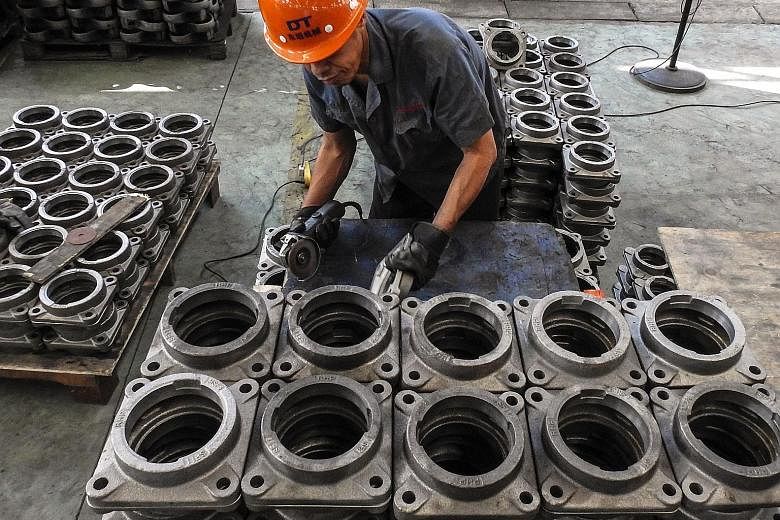 A factory in Lianyungang in China's Jiangsu province. Data released over the weekend showed profit growth in Chinese industrial enterprises slowed for a fifth month amid the ongoing US-China trade spat and a weakening domestic economy.