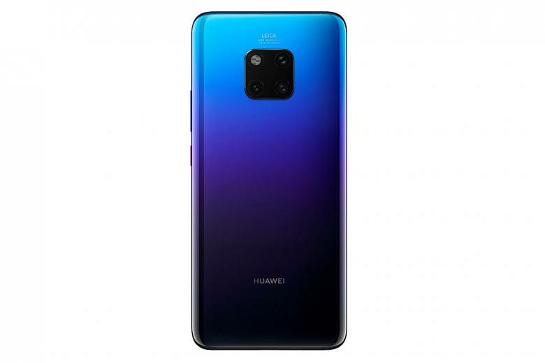 The Huawei Mate 20 Pro features a flash module and three Leica-made cameras on its rear.