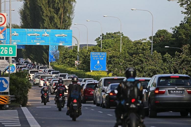 Motorcyclists currently pay RM1.10 (35 Singapore cents) on the Malaysian side of the Second Link and 40 cents at Tuas checkpoint. The Malaysian government has said that motorcyclists will get free passage across the Second Link to Singapore from Jan 