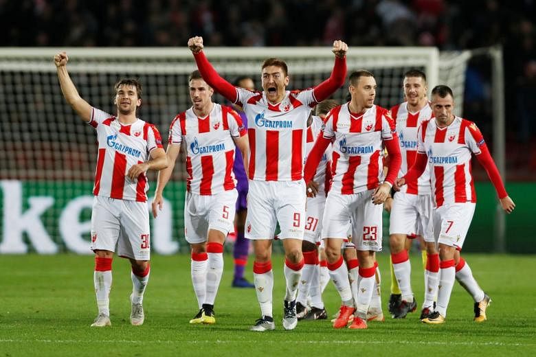 billedtekst mens Partina City Football: Red Star Belgrade shock Liverpool for first Champions League win  in 26 years | The Straits Times