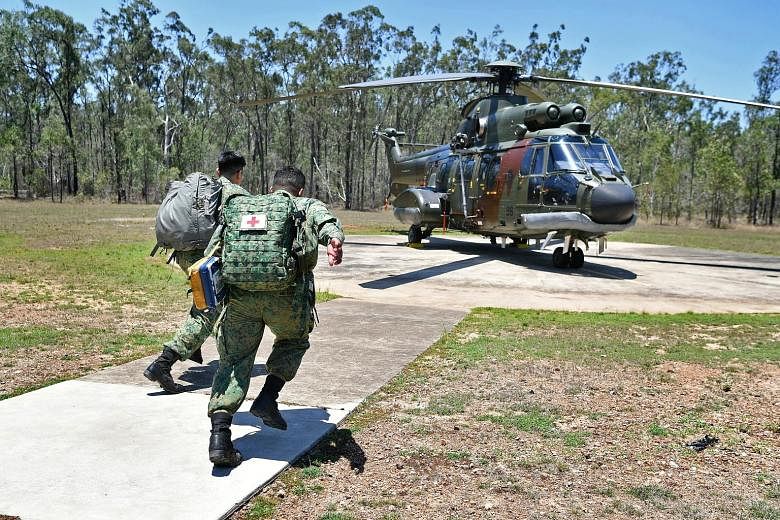 When a helicopter evacuation is called for, a medical officer and a medic will be deployed to fly to the incident site to evacuate the casualty, as demonstrated here at Camp Growl, in Rockhampton.