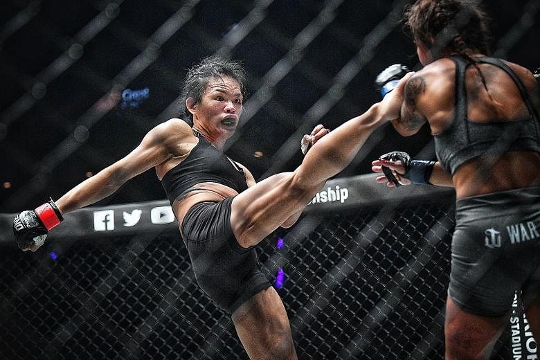 Tiffany Teo notched the biggest win of her career by beating eight-time Brazilian jiu-jitsu world champion Michelle Nicolini via unanimous decision in a strawweight bout in One Championship's Heart of the Lion event at the Singapore Indoor Stadium on