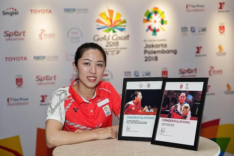 Singapore paddler Yu Mengyu was the second-highest earner at the Major Games Award Programme presentation last night.