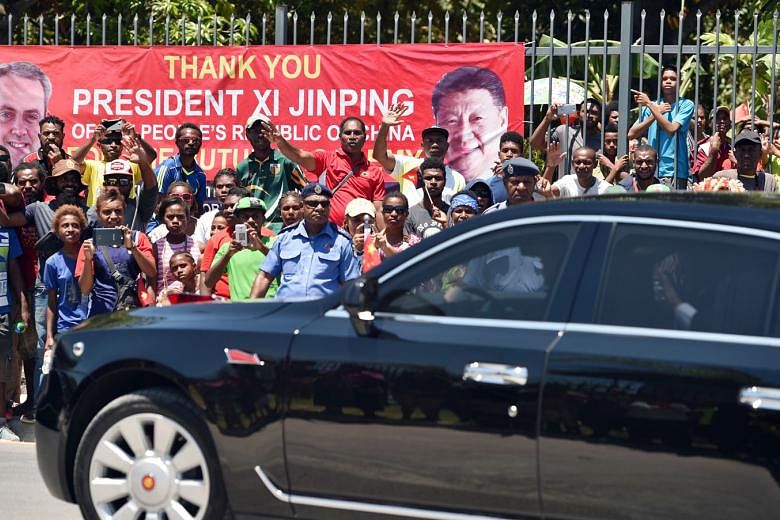 Chinese President Xi Jinping's motorcade in Port Moresby, Papua New Guinea, where he is attending the Apec Summit.