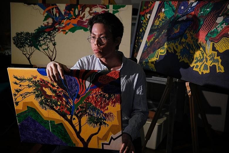 Artist Moktarrullah Abdullah (above), who was diagnosed with depression and obsessive compulsive disorder at the age of 15, says art has helped him cope with his monsters.