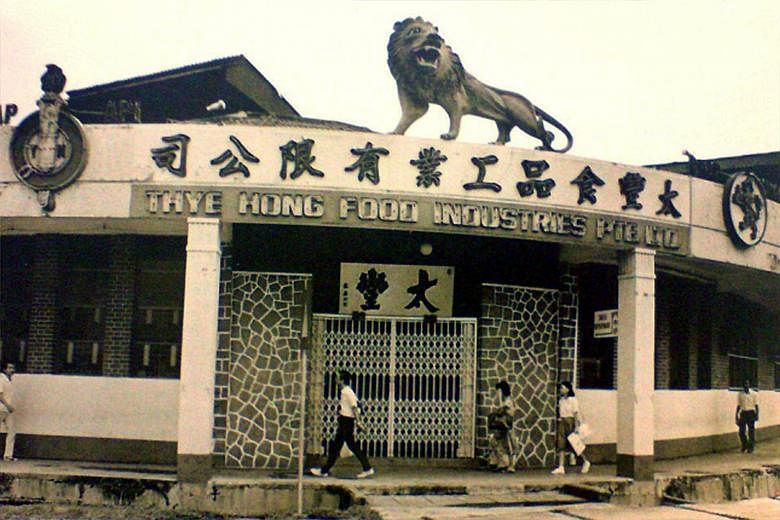 The lion was perched atop the Thye Hong biscuit factory for almost 50 years, but it was moved to Sentosa after the factory closed in 1982. It is set to return to Queenstown next month, when the new community museum opens. Madam Alice Tan, 69, (centre