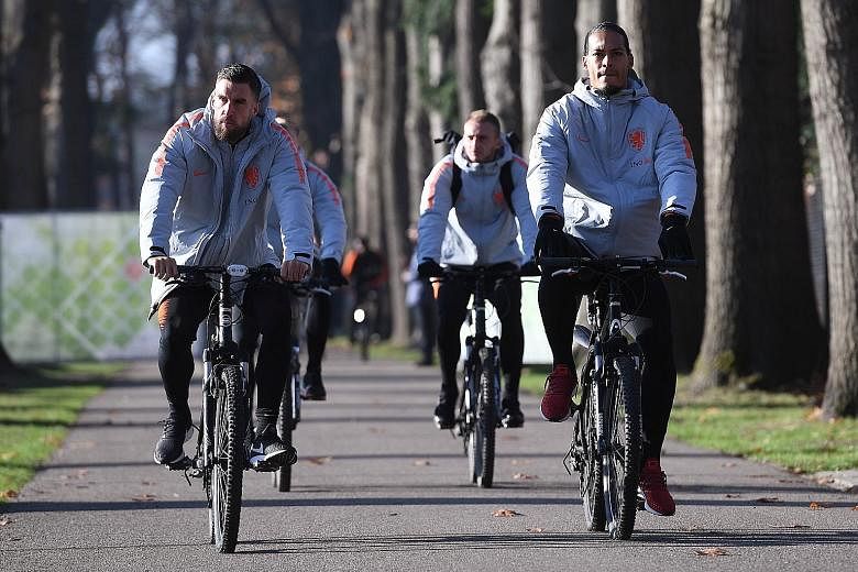Liverpool's Virgil van Dijk arriving for training with his Dutch teammates at the KNVB Campus in Zeist, Netherlands, ahead of their Nations League match against Germany.