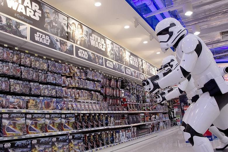 The Star Wars section at the Toys 'R' Us store in VivoCity, as seen in this 2016 photo. Toys 'R' Us Asia has more than 500 regional stores, including franchises in Macau and the Philippines. It will be putting money into refurbishing its outlets and 