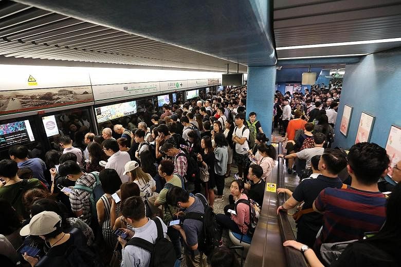Train services on the four major lines of Hong Kong's MTR, which serves over four million passengers daily, were disrupted for up to six hours on Oct 16.