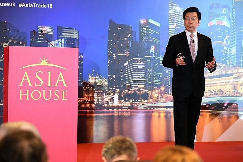 Well-known AI expert Kai-Fu Lee speaking at a conference in Singapore yesterday. While China has been known to create "copycat" products, it has also built products in the last five years that are worthy of being copied, he said.