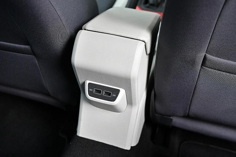 The Polo comes with four USB ports - two (above) for rear occupants.