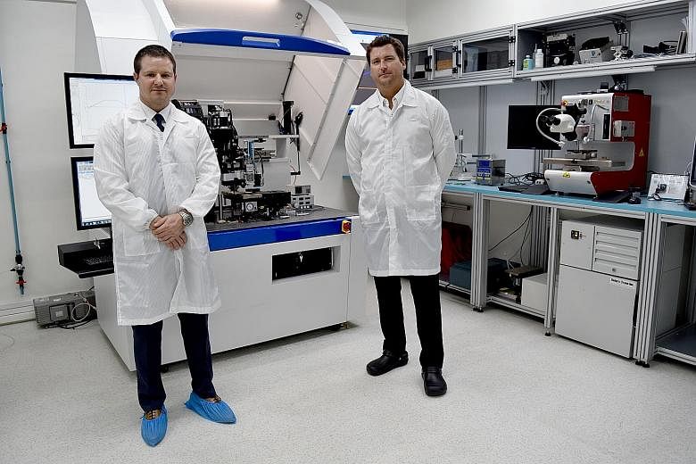Mr Rich Hueners (left), Palomar's vice-president of global sales, and Mr Evan Hueners, the firm's product marketing manager. The Innovation Centre gives manufacturing firms access to, among other things, research and low-volume prototyping for the as