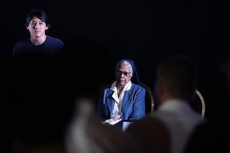 Director Chai Yee Wei and Sister Gerard Fernandez (both above) at a question-and-answer session for the screening of Sister on Thursday. Also present were Madam Rosie Wong and film-maker K. Rajagopal (both above left).