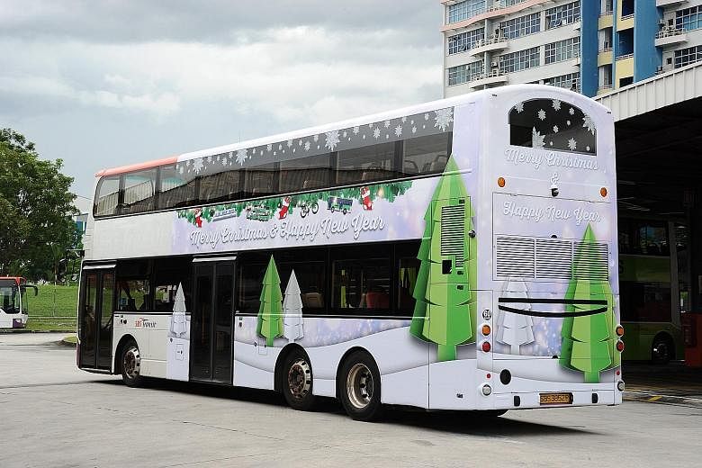 It's beginning to feel a lot like Christmas on your train and bus rides, thanks to the decorations of pine trees, snow flakes and snow angels. From now till Dec 30, commuters will feel the joy of the season as the Land Transport Authority (LTA), in c
