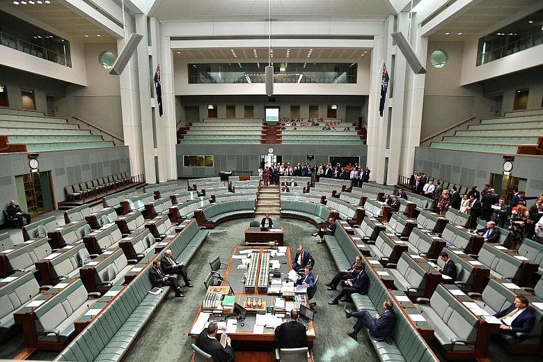 Australian MPs during a session on the Encryption Bill in the House of Representatives at Parliament House in Canberra yesterday. Critics have warned the legislation could undermine security across the Internet, jeopardising activities from online vo