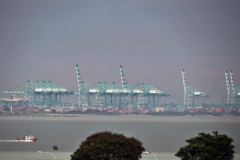 Part of the Johor Baru port, as seen from Tuas. Following Malaysia's extension of its Johor Baru port limits and vessel intrusions into Singapore waters, the Republic decided to extend its own port limits off Tuas.