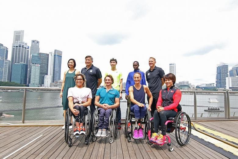 An elite wheelchair race will feature at the Standard Chartered Singapore Marathon for the first time this year, with wheelchair athletes taking their place alongside their able-bodied counterparts at the pre-race press conference yesterday. Among th