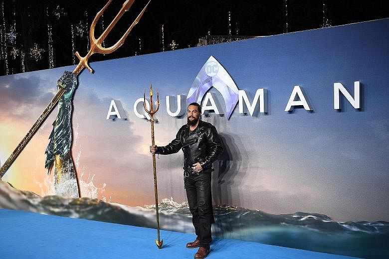 Actor Jason Momoa, who stars in Aquaman, attended the film's world premiere in London last month.