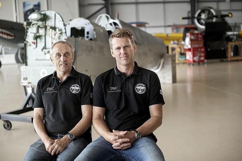 The mission Silver Spitfire: The Longest Flight will see pilots Steve Brooks (above left) and Matt Jones (above right) flying 43,000km in a Spitfire (left) and making 150 stops in 30 countries.