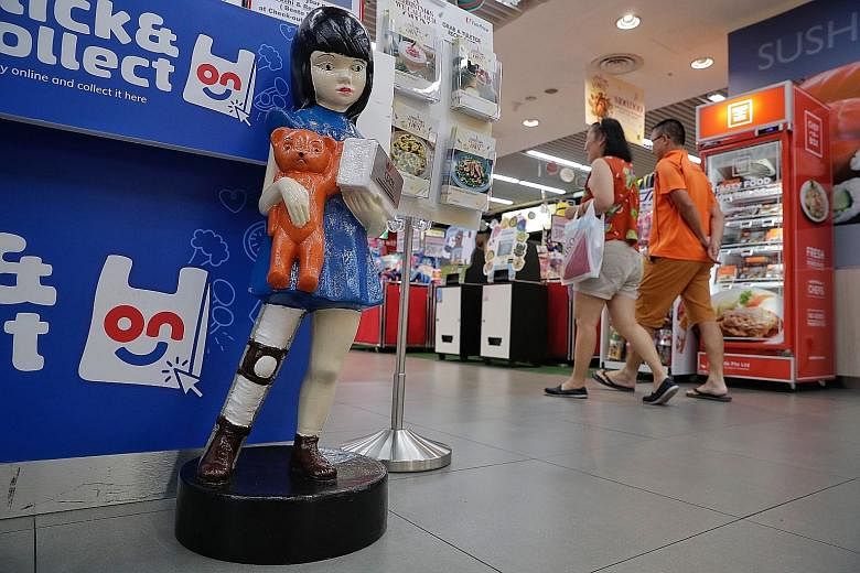 The Cerebral Palsy Alliance Singapore is hoping to place more of these Suzy Doll donation boxes at locations around Singapore. Donations collected by the dolls have fallen by 21 per cent from 2016 to last year, said its spokesman. The Society for the