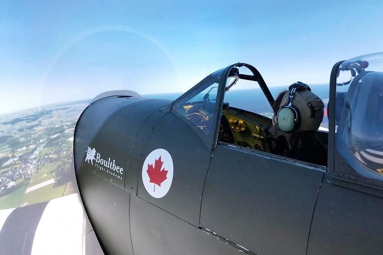 The Spitfire simulator at Boultbee Flight Academy is constructed with a real Spitfire MKIX fuselage.
