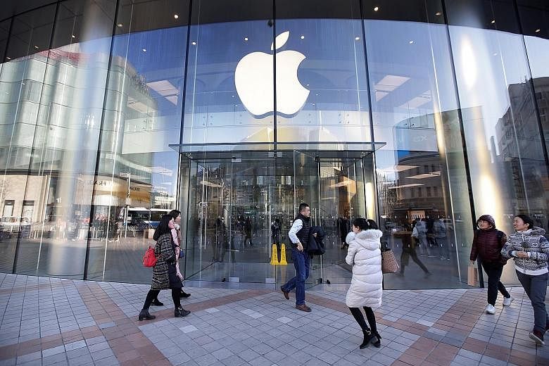 An Apple store in Beijing. While iPhones remain on store shelves pending a decision on Apple's appeal, a negative outcome could affect its sales in the Chinese market that generates about a fifth of its revenue, at a time demand for the firm's signat