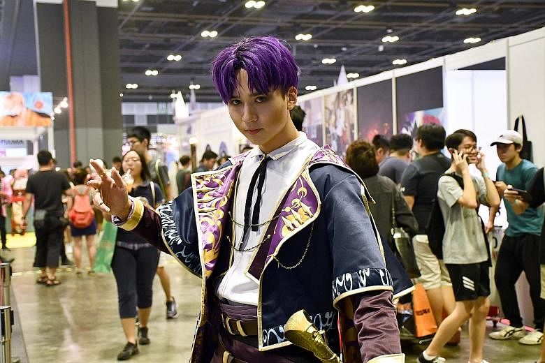 Cosplayer Eiji Wong, who works as a photography assistant at a studio in Kuala Lumpur, at the Anime Festival Asia, which took place from Nov 30 to Dec 2 at the Suntec Singapore Convention and Exhibition Centre.