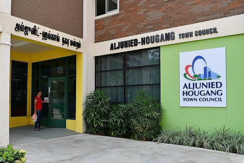 Aljunied-Hougang Town Council got the top score of green for its performance in management of arrears in service and conservancy charges - for the first time since 2012, when the rating system was rolled out.