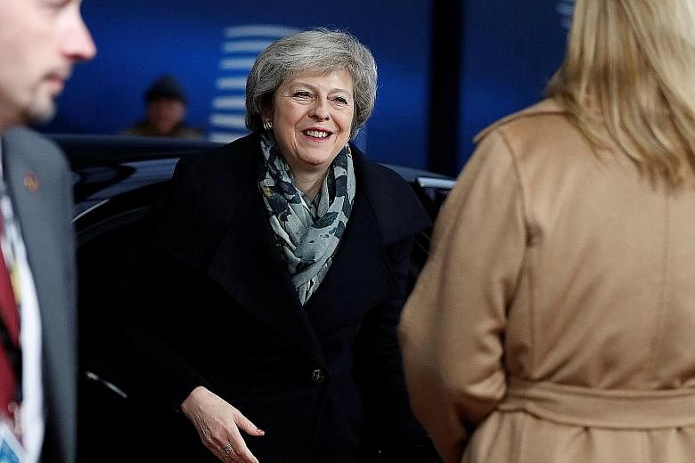 British Prime Minister Theresa May arriving at a European Union leaders' summit in Brussels yesterday. European diplomats said Mrs May had been unable to explain what she wanted or how she could deliver a British parliamentary majority to endorse the