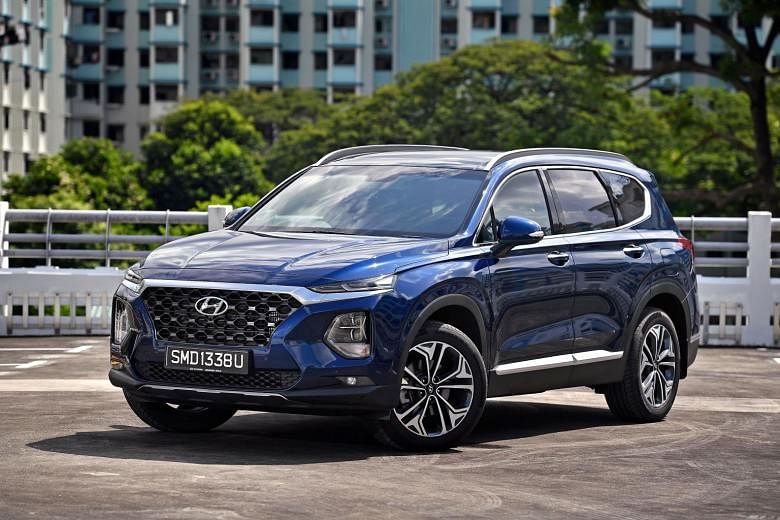The 2.2 turbodiesel Santa Fe goes from a trot to a full gallop more effortlessly than its petrol sibling. Its features include a connected infotainment touchscreen, a 360-degree camera system, a multi-function steering wheel and an enormous boot. 