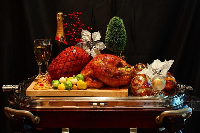 The M Hotel Singapore is offering the traditional roast turkey and apricot honey-mustard glazed turkey at $128 each.