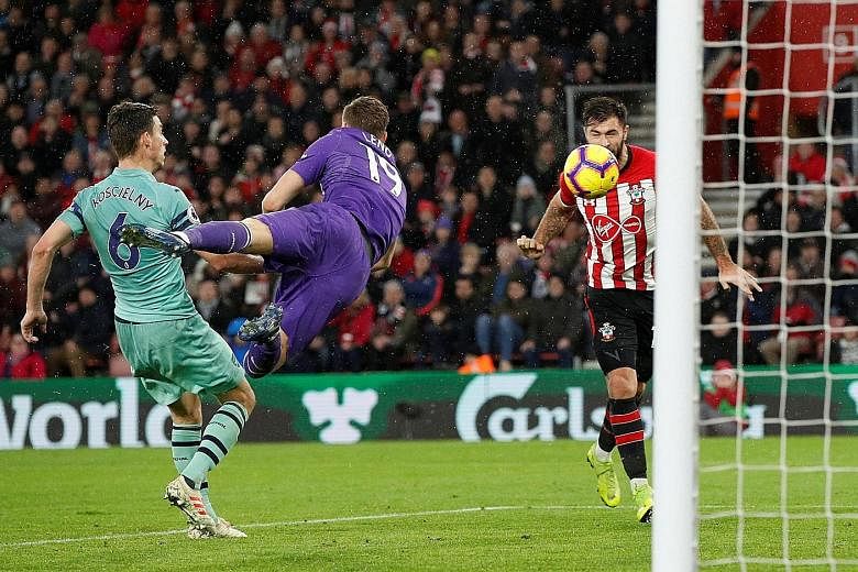 Charlie Austin nodding in the winner for Southampton after a fumble by Arsenal goalkeeper Bernd Leno. The 3-2 loss was the Gunners' first defeat in 15 league games.