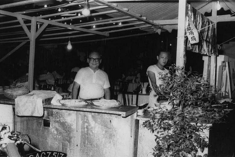 Spring Court founder Ho Loke Yee at his stall at Great World Amusement Park, where he started the business in 1929.