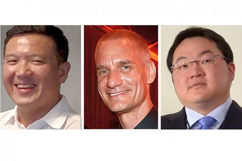 (From left) Former Goldman Sachs bankers Roger Ng and Tim Leissner are accused of conspiring with financier Low Taek Jho and others to bribe Malaysian officials to ensure that Goldman was selected to work on the bonds.