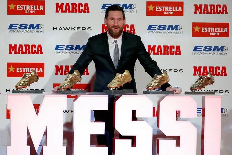 Football Messi Claims Record 5th Golden Shoe The Straits Times