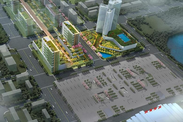 An artist's impression of Kunming South HSR Integrated Development, which is expected to include a general hospital, as well as eldercare apartments and commercial units for long-term lease.