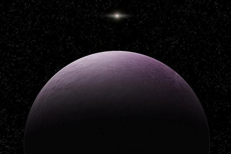 An artist's rendering of the dwarf planet 2018 VG18, nicknamed Farout.