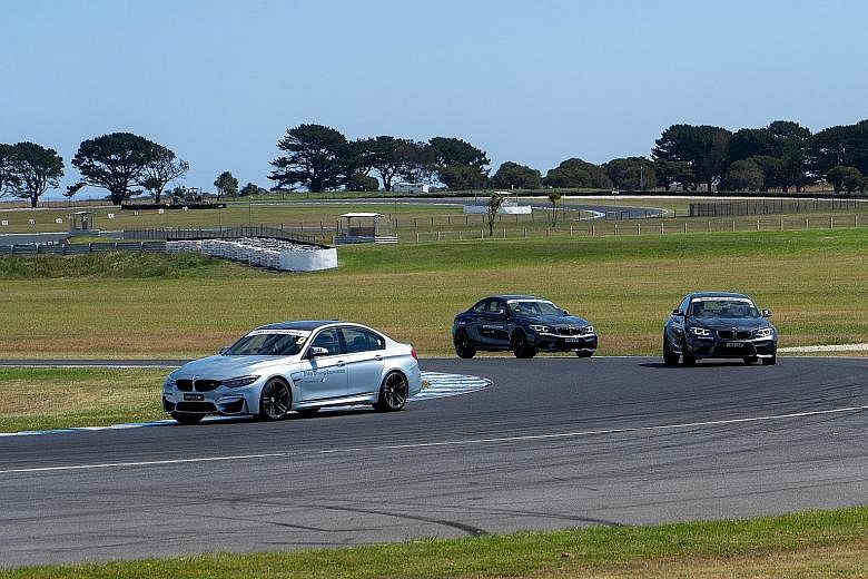 Performing a sudden lane change under hard braking to avoid an obstacle was one of the exercises in the course. BMW M cars were put through their paces at the Phillip Island Grand Prix Circuit.
