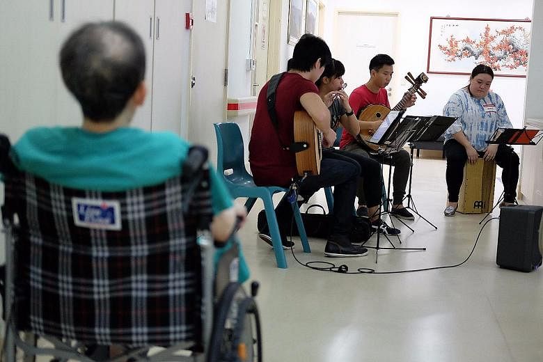 The Teng Ensemble performs at Dover Park Hospice as part of its Teng Gives Back programme.