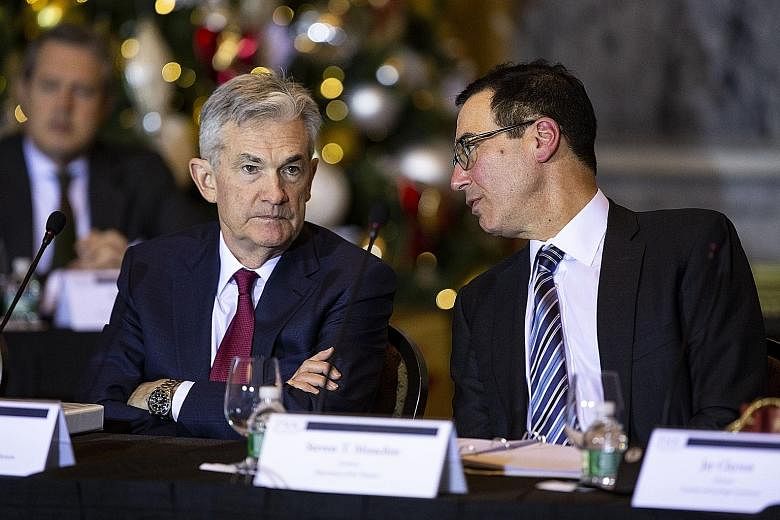 United States Treasury Secretary Steven Mnuchin (right) and US Federal Reserve chairman Jerome Powell.